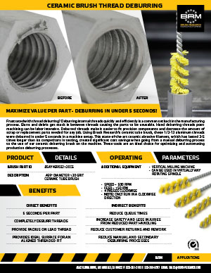 NAMPOWER Application Sales Sheet-Ceramic Thread Deburring | Thank You